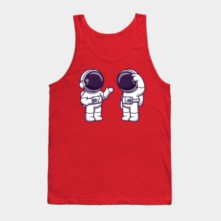 Astronauts Talking Cartoon Tank Top